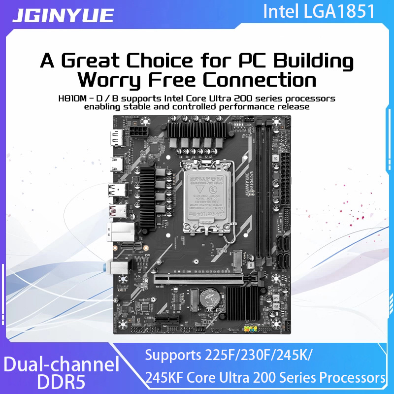 Ddr5 64Gb - Płyta główna JGINYUE H810 Intel LGA1851,